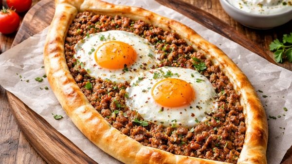 Kıymalı Yumurtalı Pide