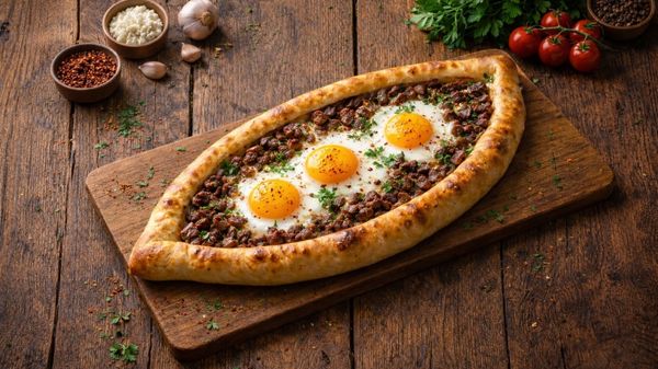 Kavurmalı Yumurtalı Pide